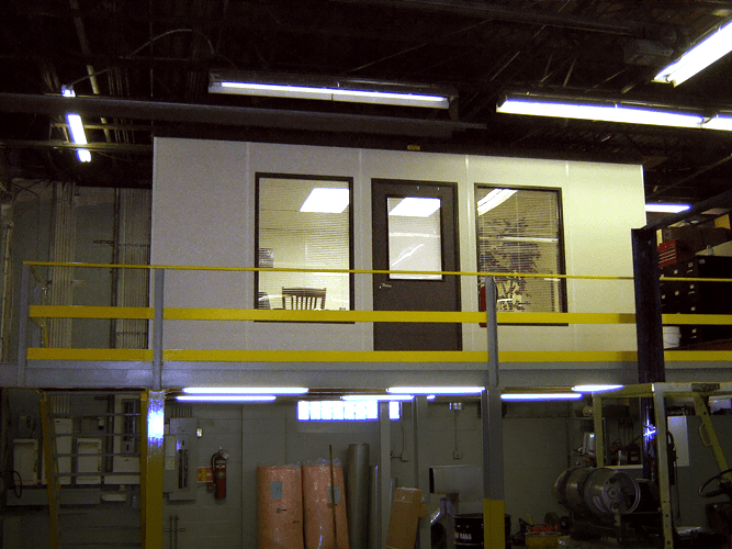 Managers office on mezzanine