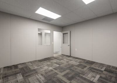 pre-engineered office in gray