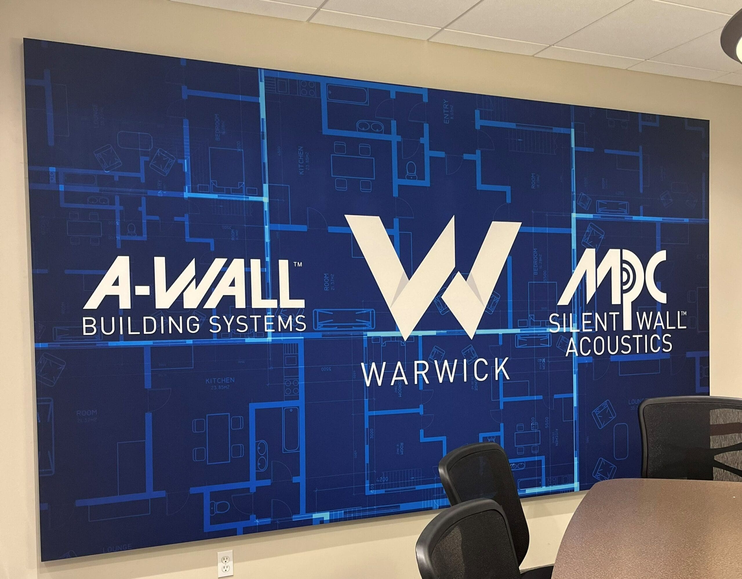 Company Logos printed on an Acoustical Panel